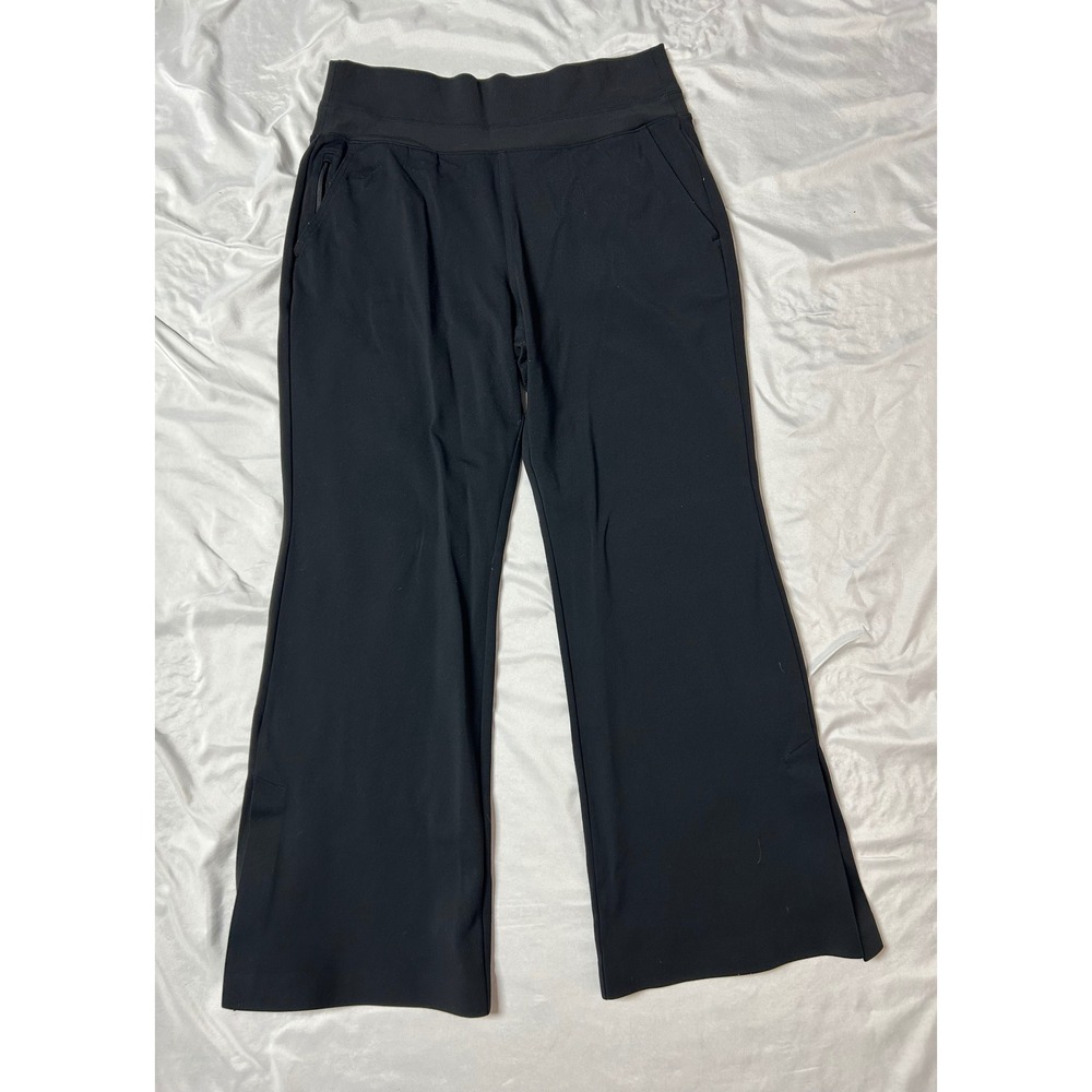 Athleta Venice Flare Leg Pants Black Travel Work Stretch Trousers 882675 Large